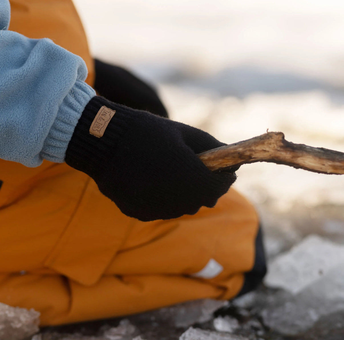 Kids Knit Mittens | Soft Grey