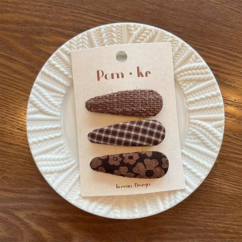 Baby Hair Clip Set - Brown