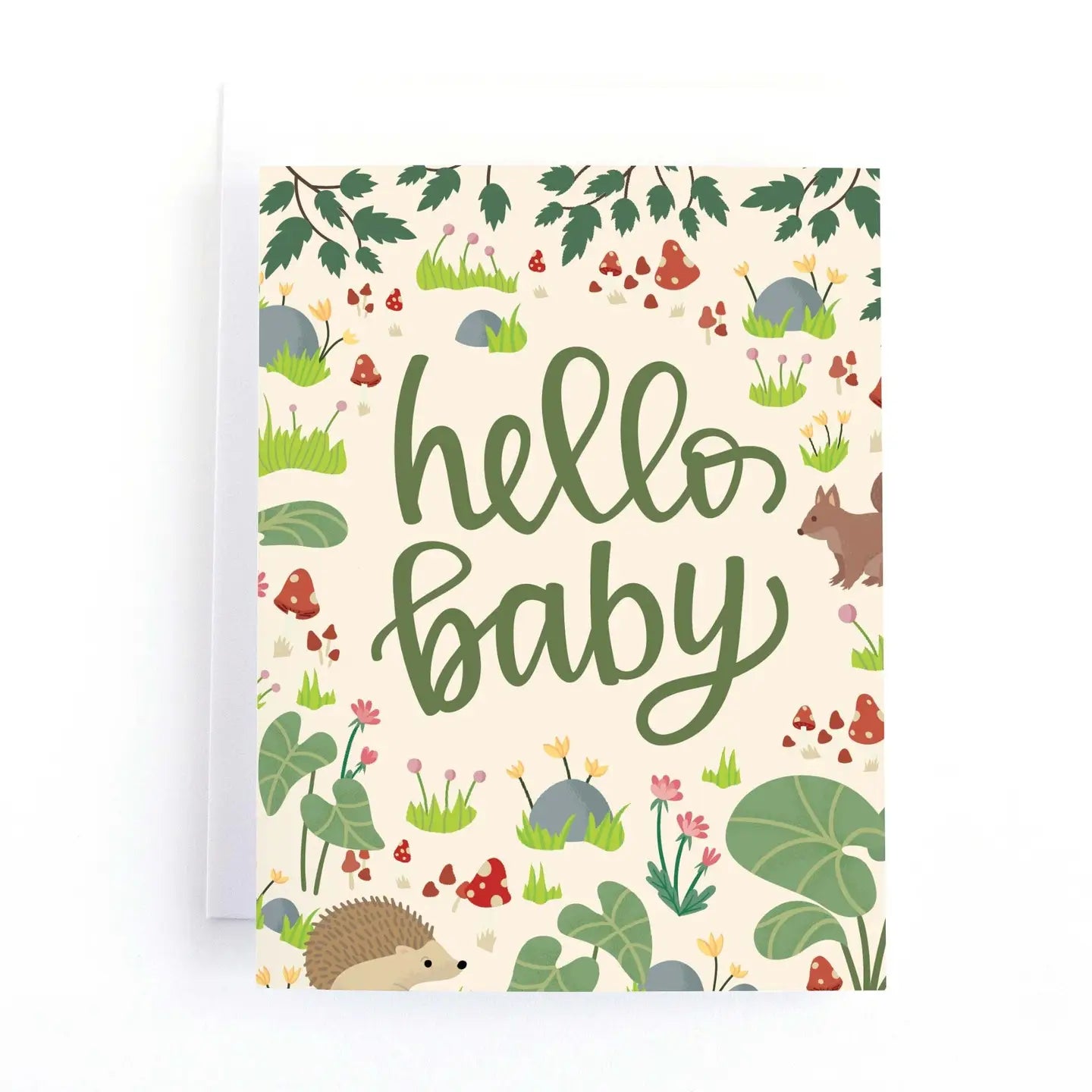 Hello Baby Woodland Forest Baby Shower Card