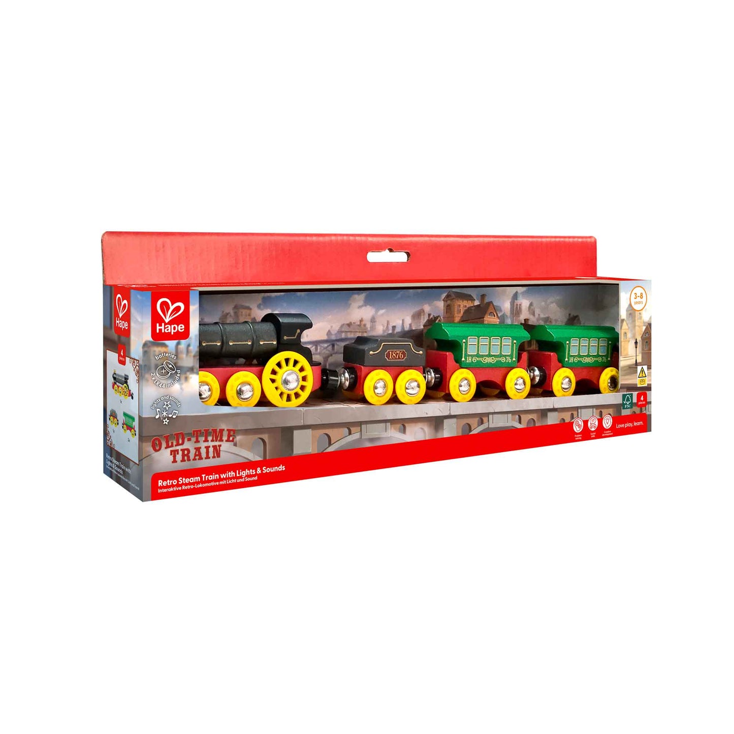 Retro Steam Train with Lights and Sounds