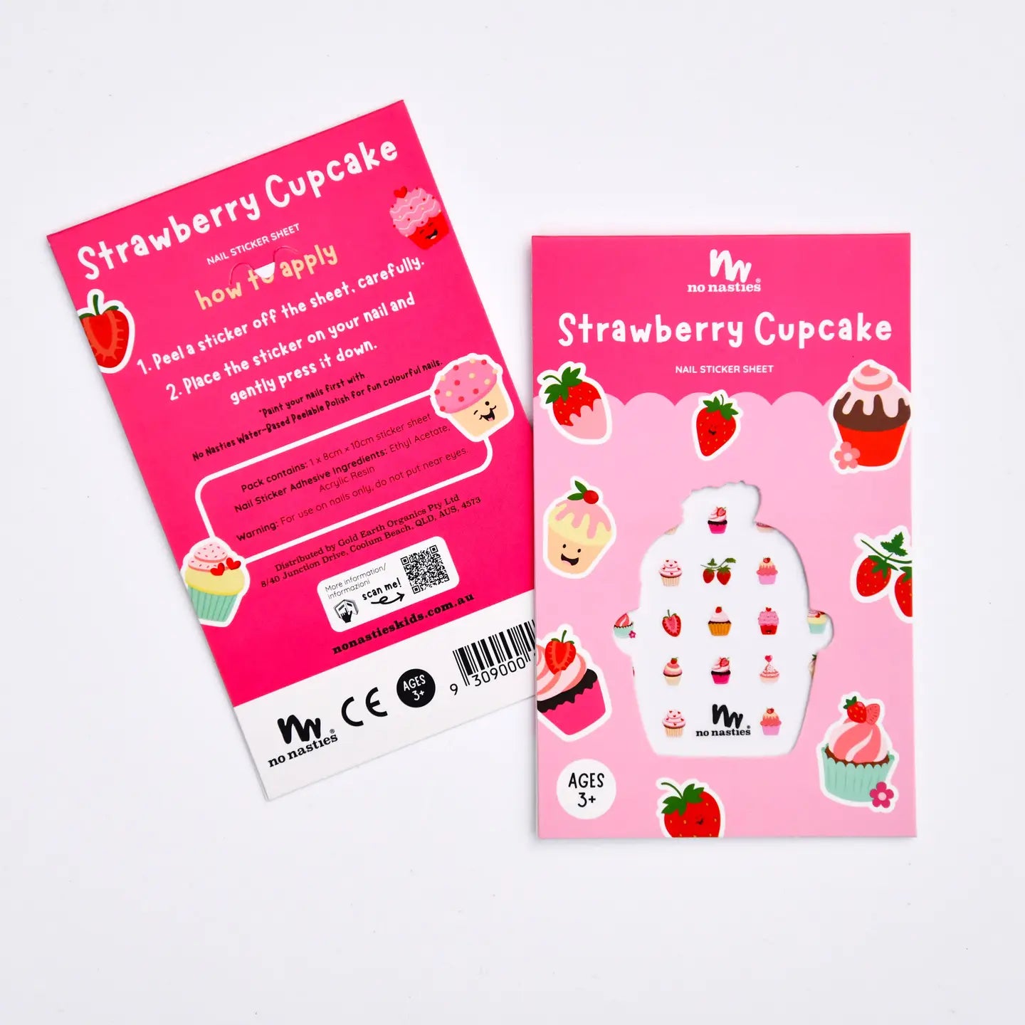 Strawberry Cupcake Themed Nail Stickers