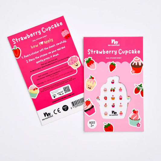 Strawberry Cupcake Themed Nail Stickers