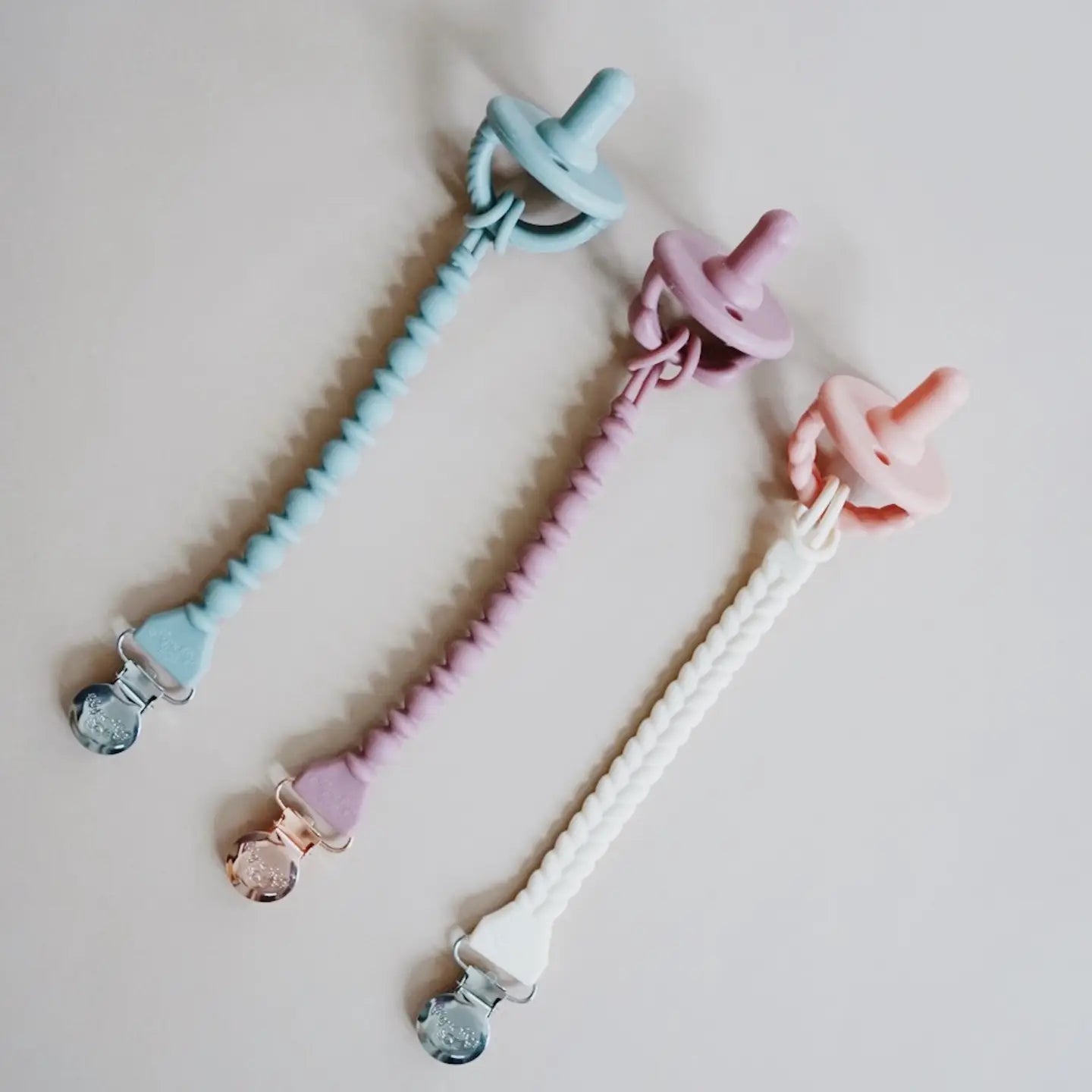 Sweetie Strap™ Silicone One-Piece Pacifier Clips (Toast)