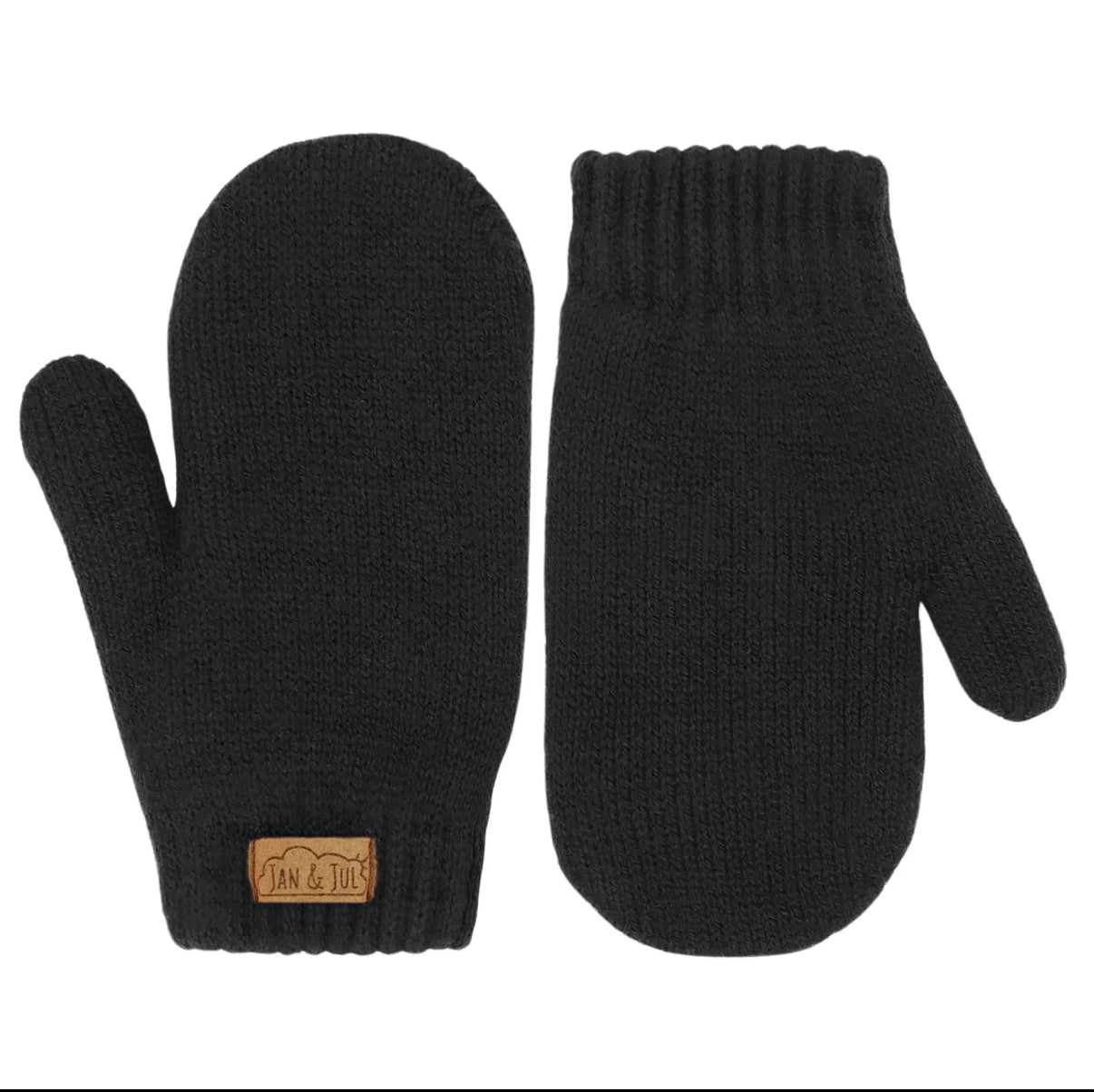 Kids Knit Mittens | Jet Black