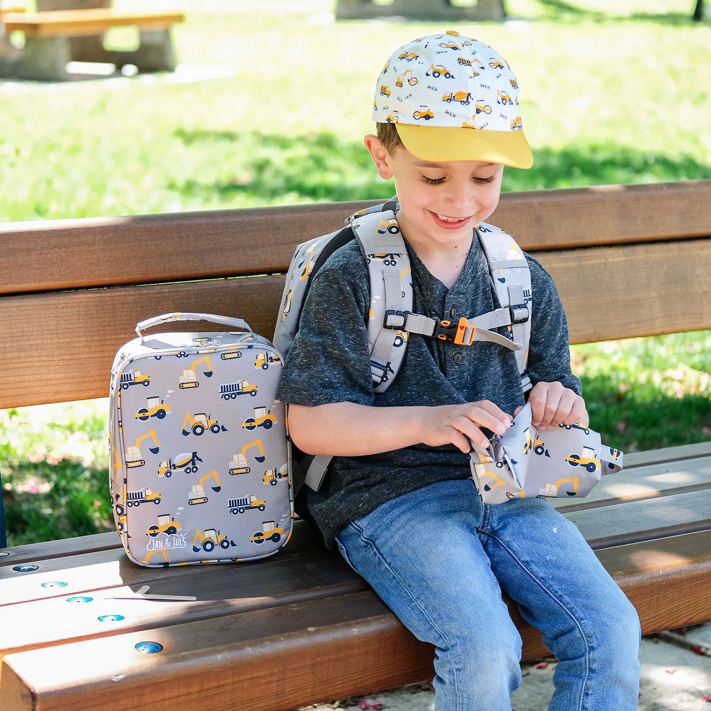 Kids Lunch Bag | Grey Construction