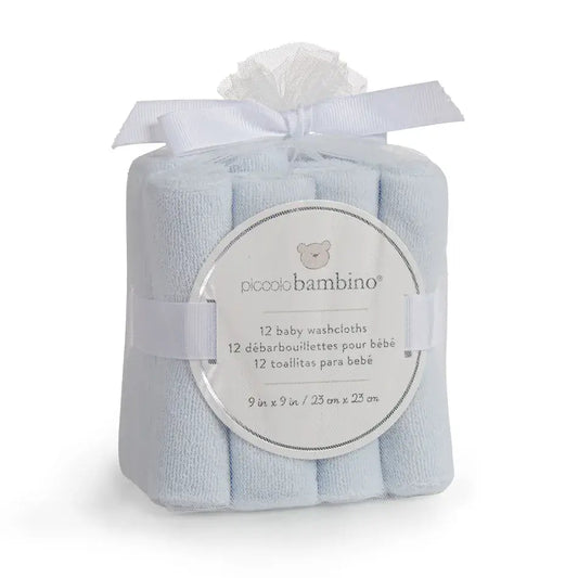 12 Pack Cotton Washcloths - Blue