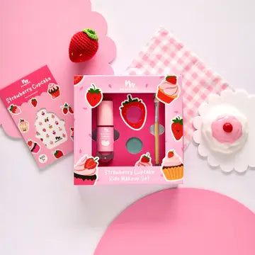 Strawberry Cupcake Natural Makeup Gift Set for Kids