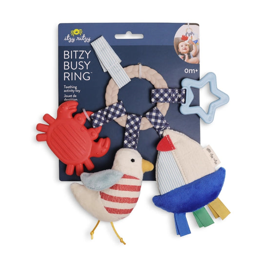 Bitzy Busy Ring™ Teething Activity Toy - Nautical