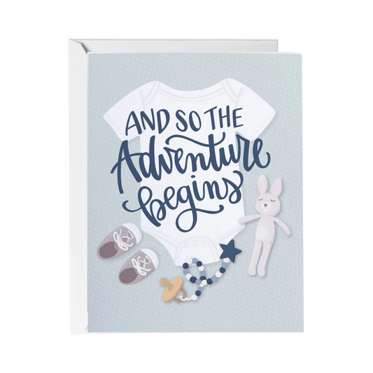And so the Adventure Begins Baby Shower Cards