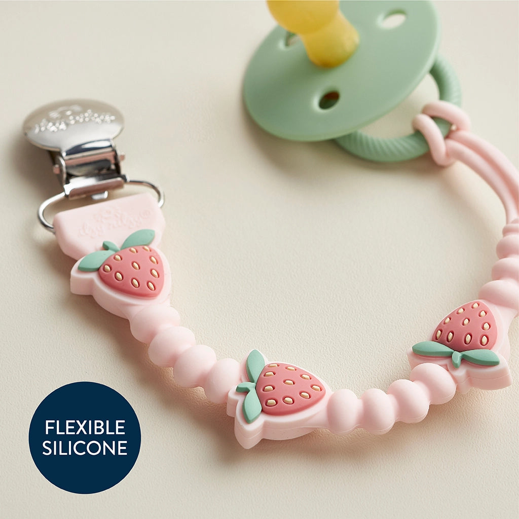 Beaded Paci Strap Strawberry