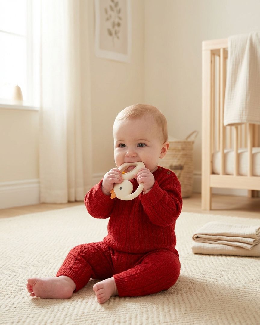 Bitzy Shake™ - Silicone Teether with Rattle Goose