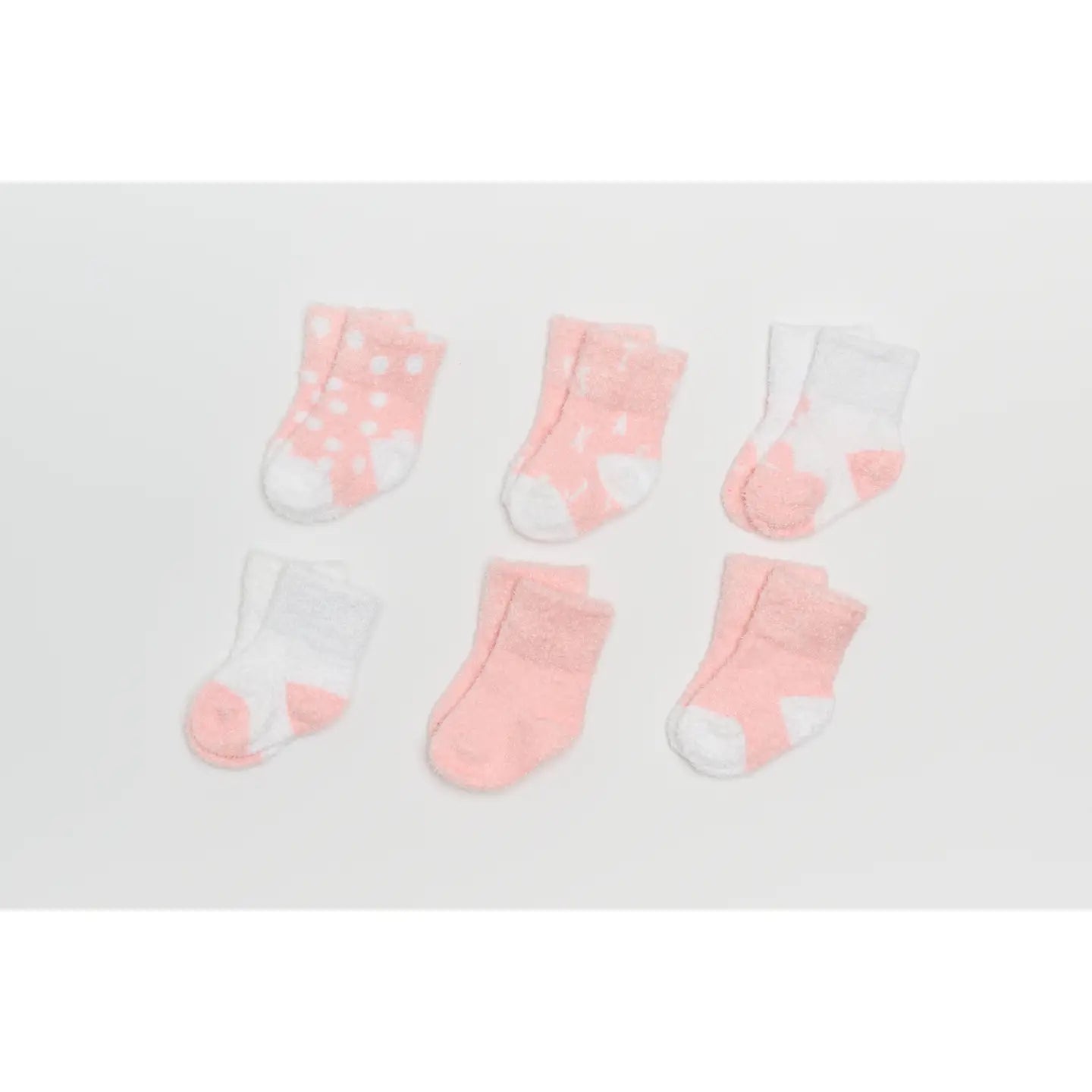 Chenille Socks (6pc pack) - Pink