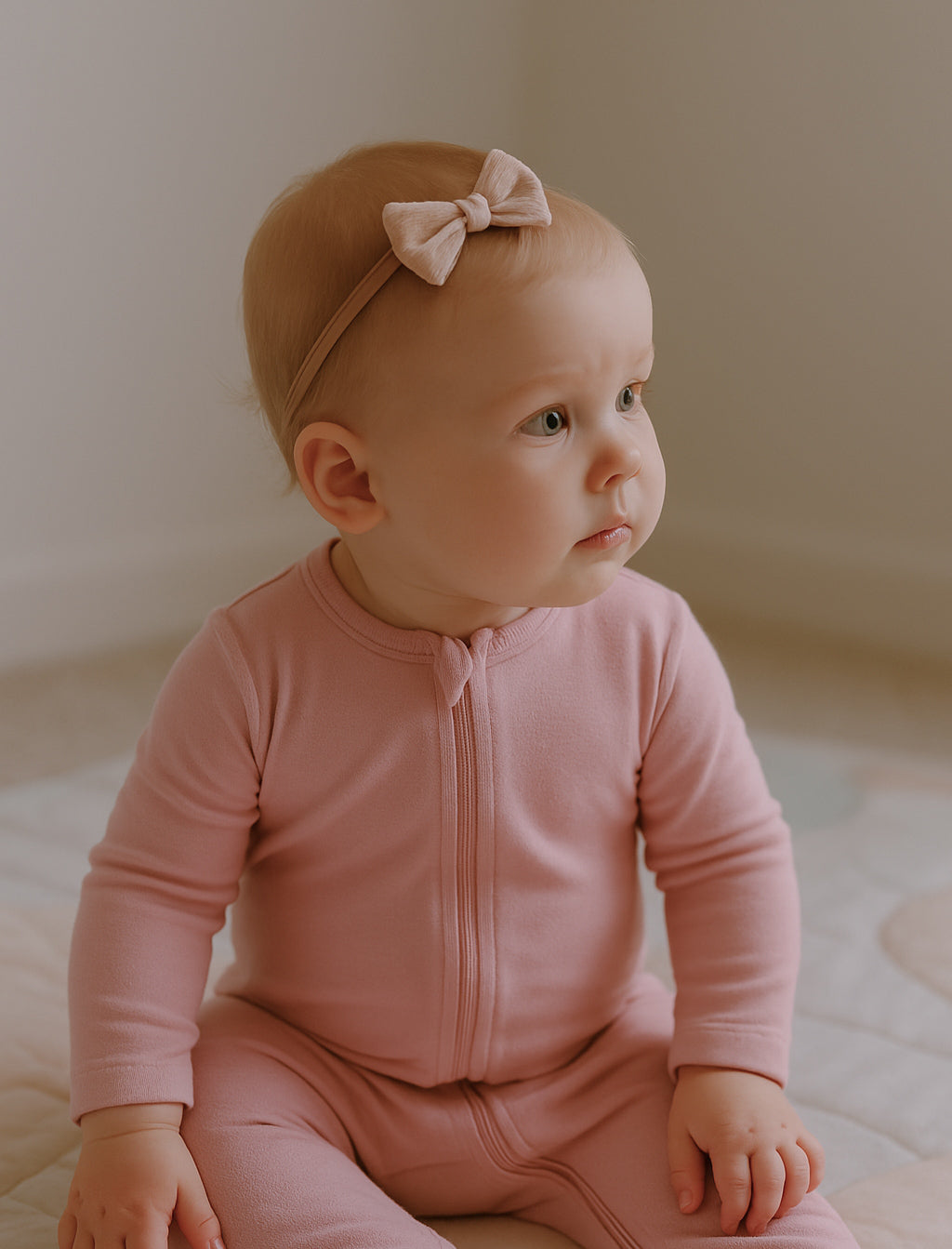 Bamboo Zipups - Baby Pink