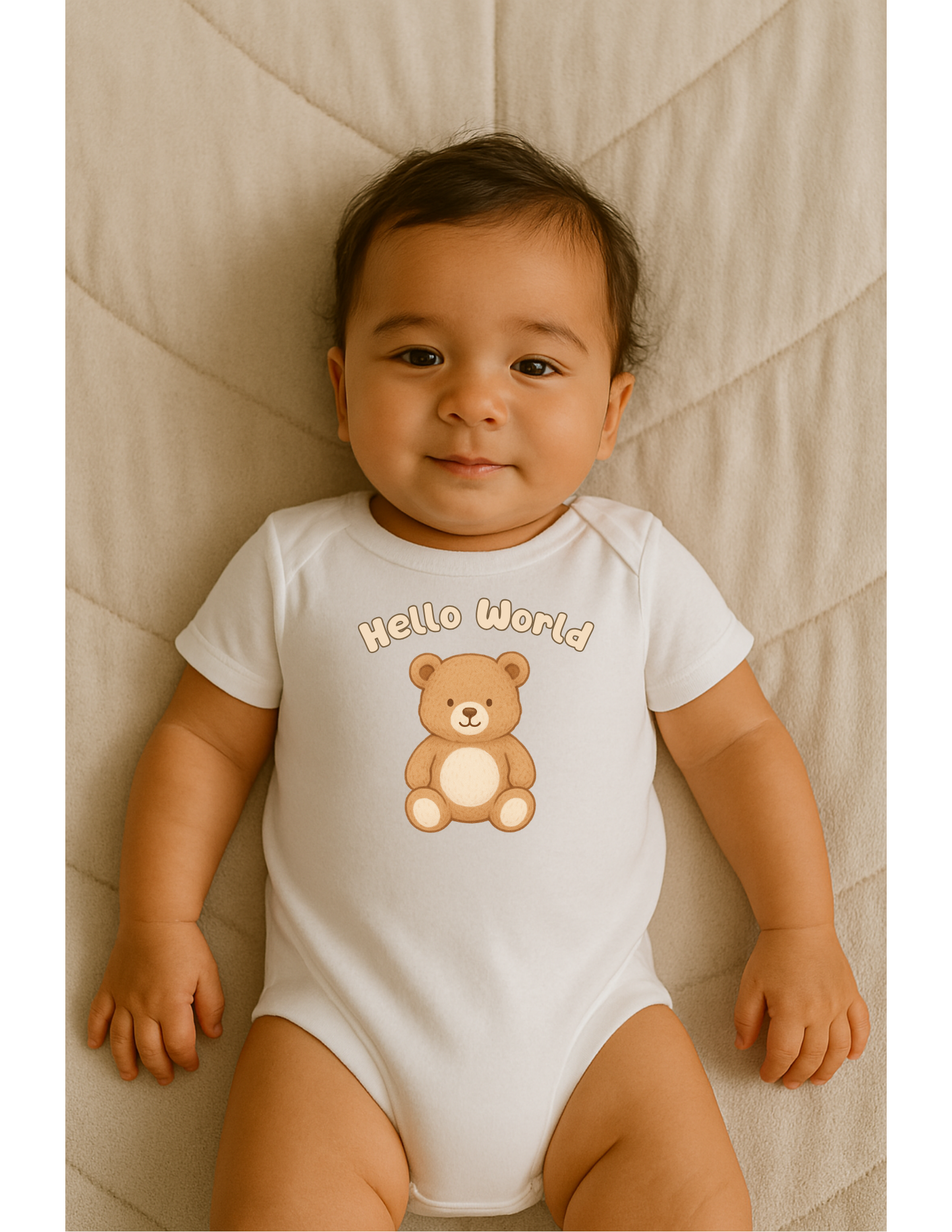 Graphic Onesie - Hello World Teddy