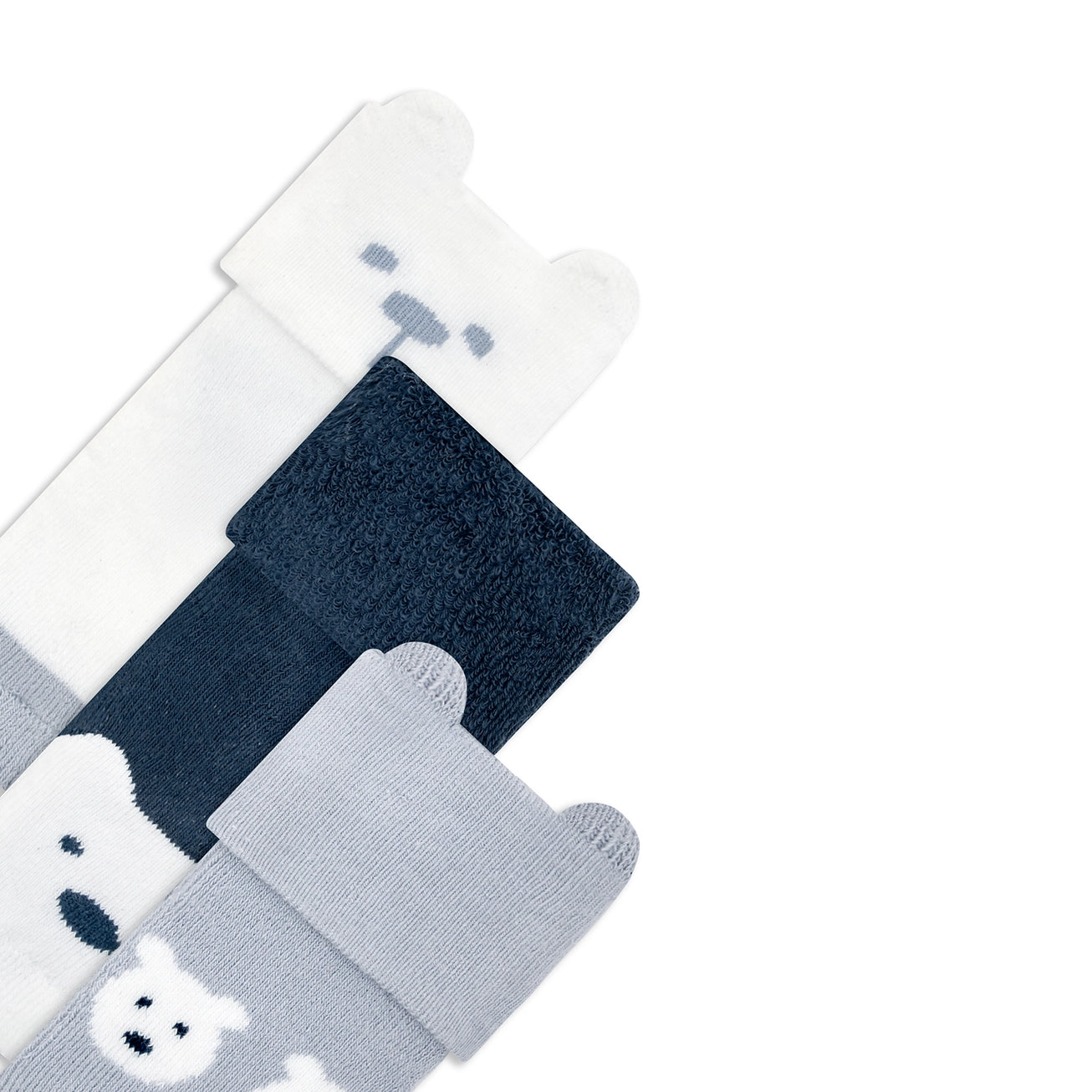 Bear shaped socks (3 pair) - Blue