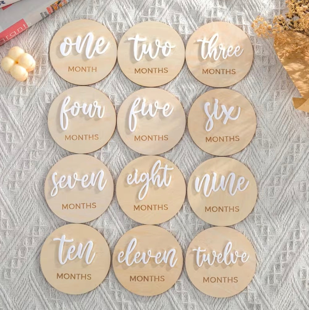 Wooden Monthly Milestone Cards