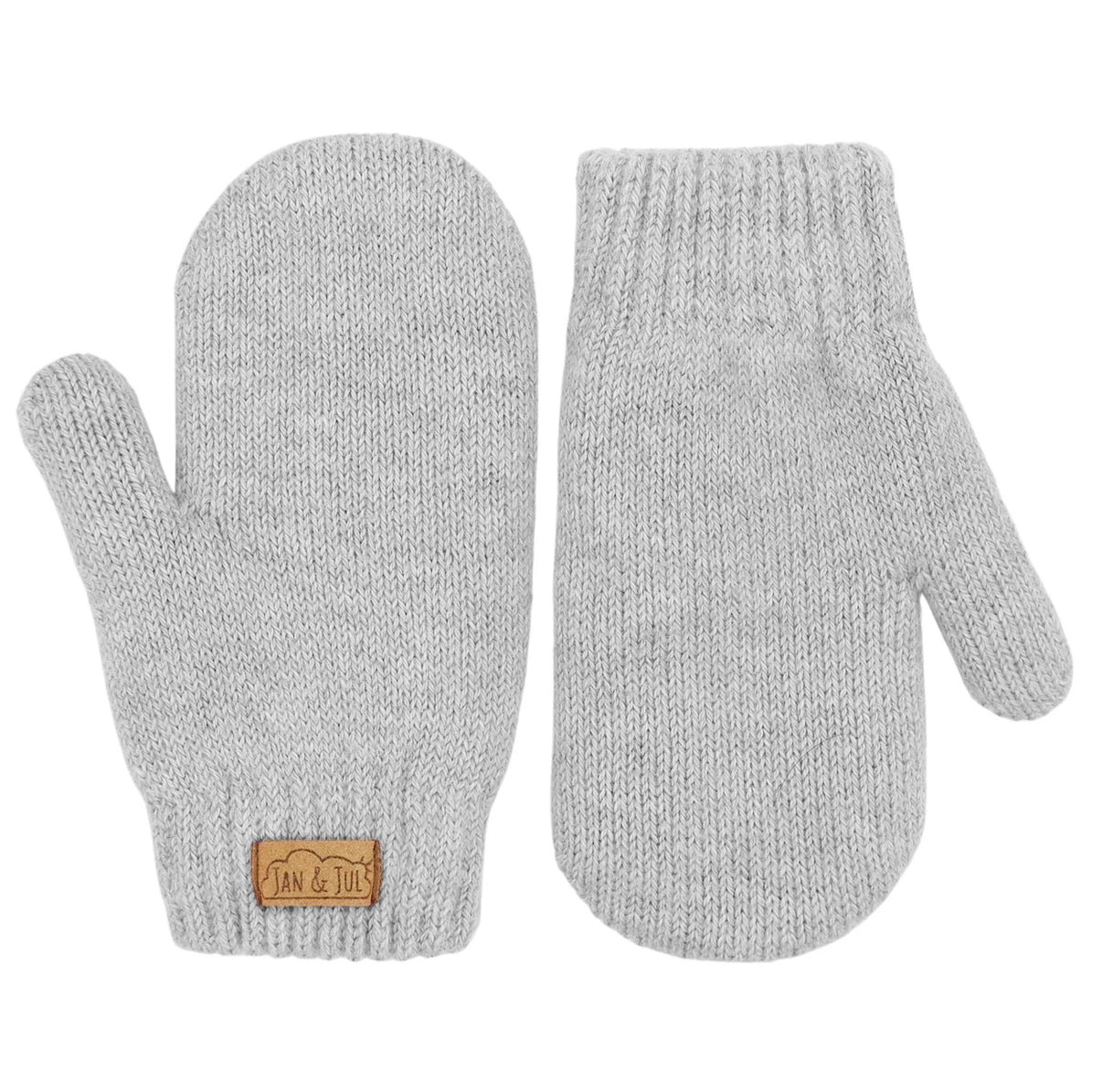 Kids Knit Mittens | Soft Grey