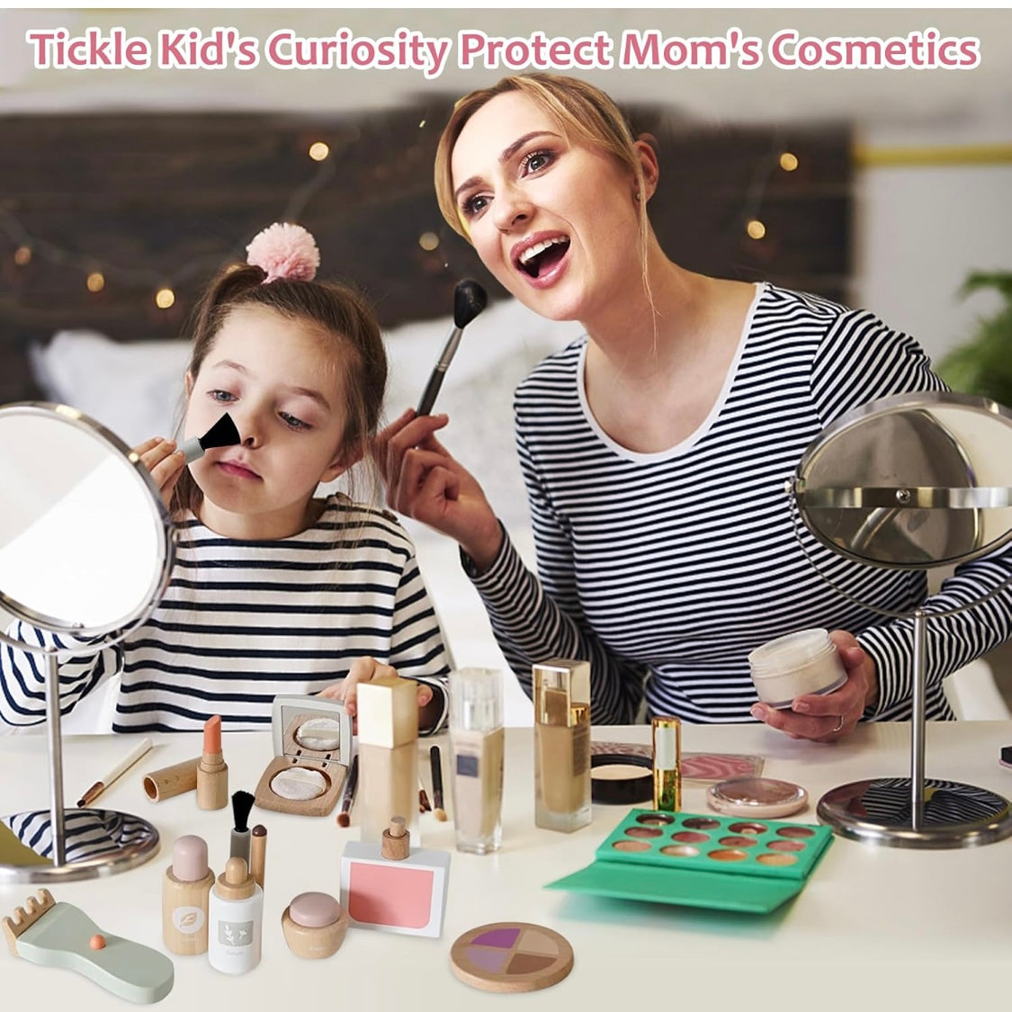 Wooden Pretend Makeup Kit (22 pcs)