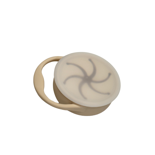 Silicone Collapsible Snack Cup - Beige