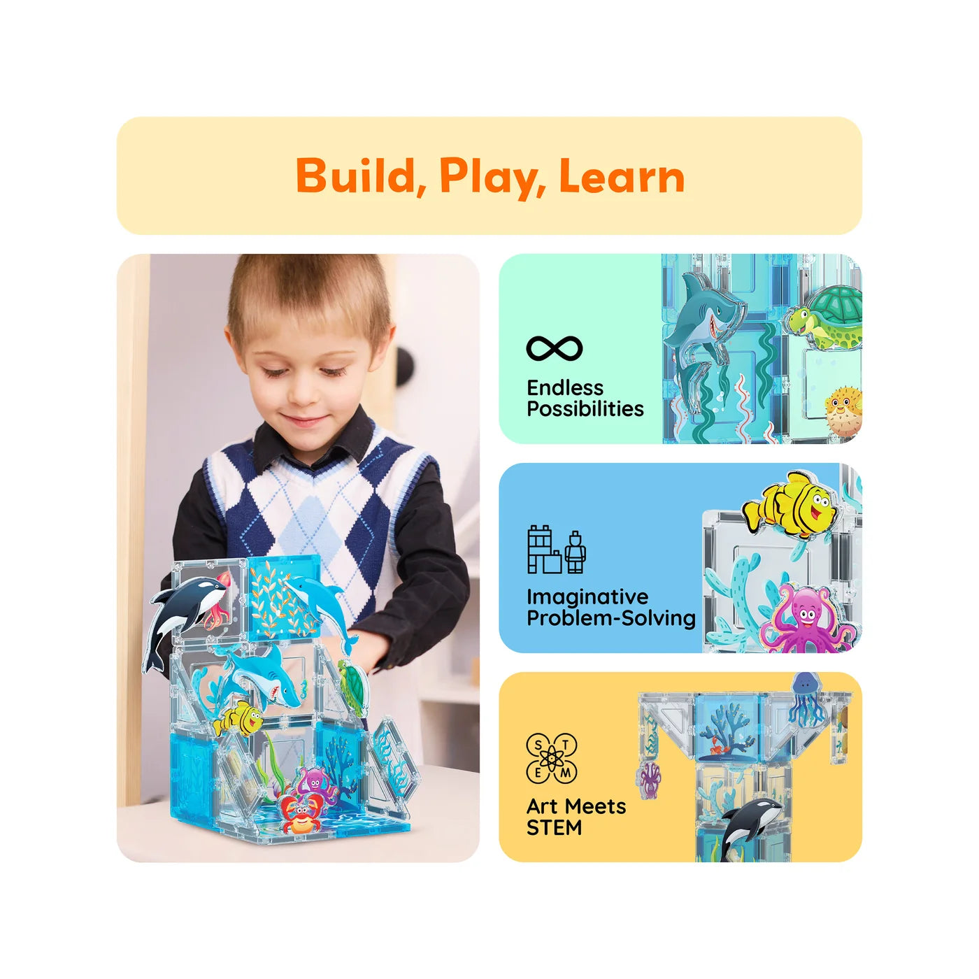 26pc Marine World Magnetic Building Set