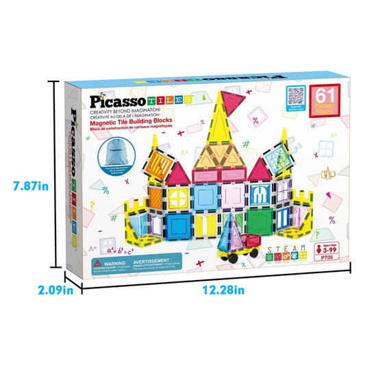 61pc Magnetic Tile Building Set