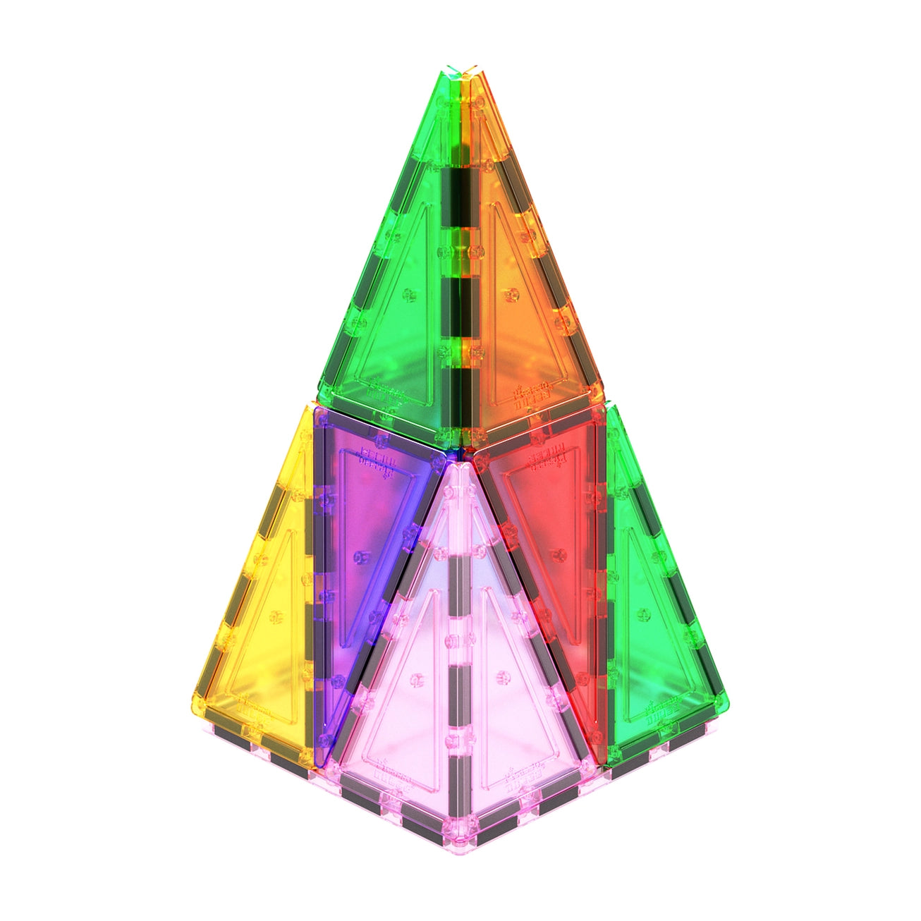 12pc 3D Magnetic Building Tiles - Tall Triangle