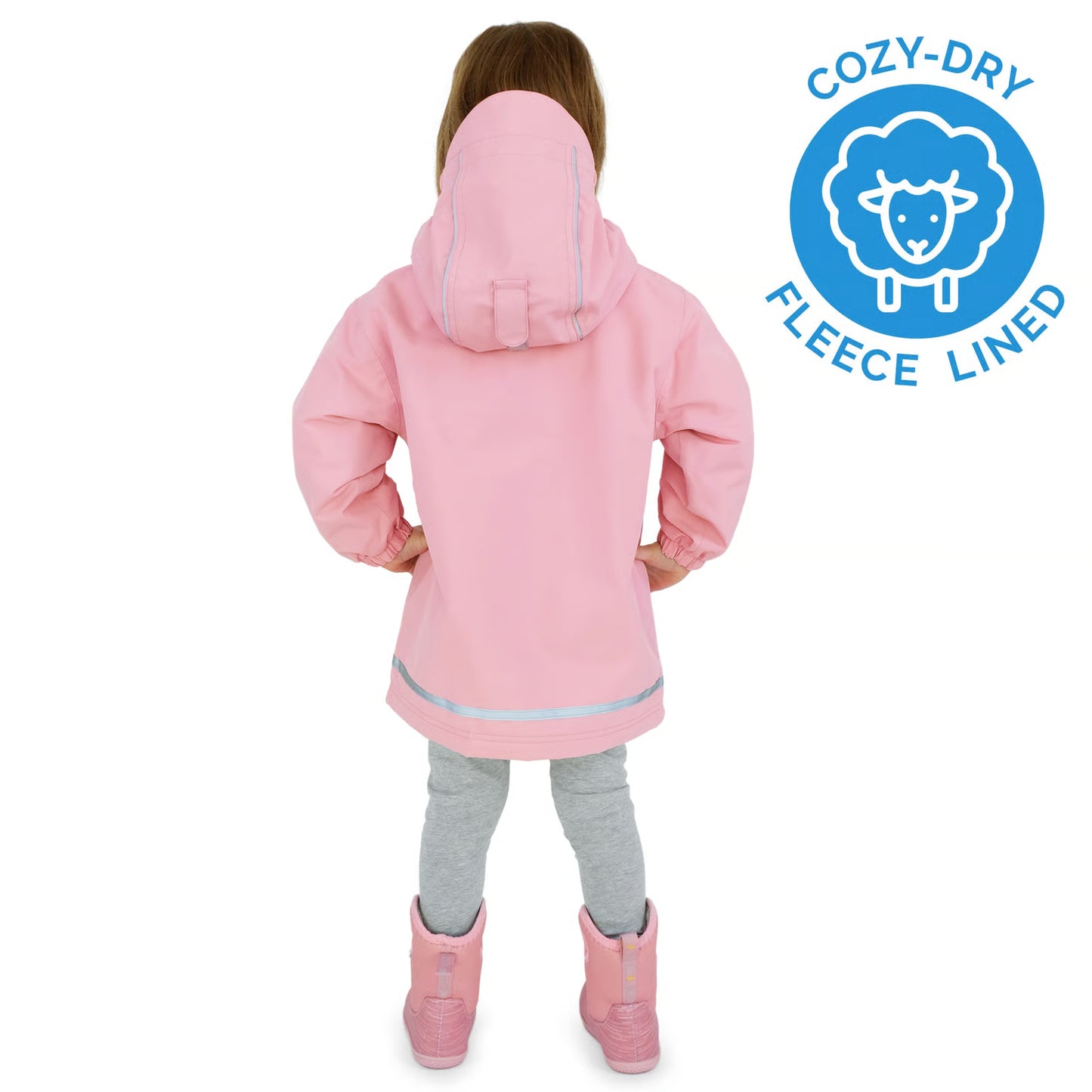 Kids Fleece Lined Rain Jackets | Dusty Pink