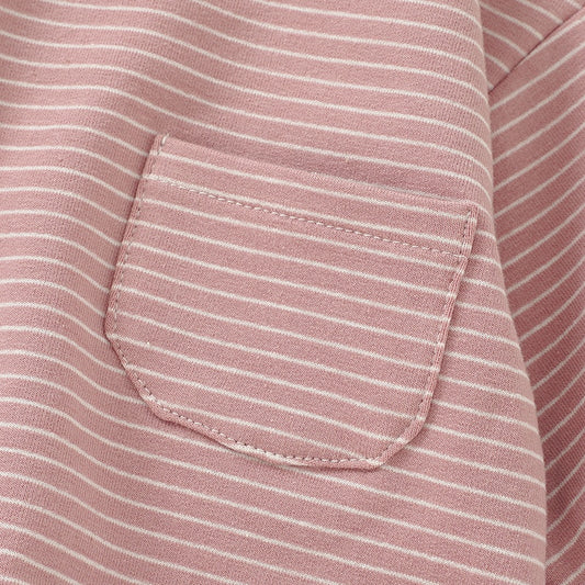 Organic Cotton Striped Onesie - Pink