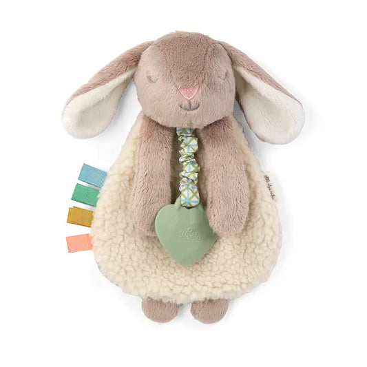 Itzy Friends Itzy Lovey™ Plush with Silicone Teether Toy- Taupe Bunny