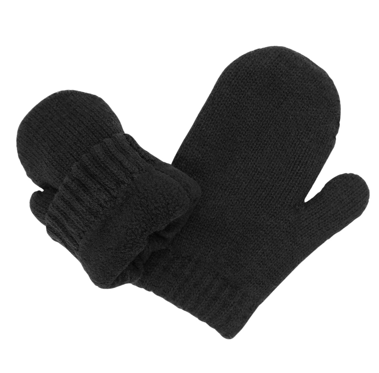 Kids Knit Mittens | Jet Black