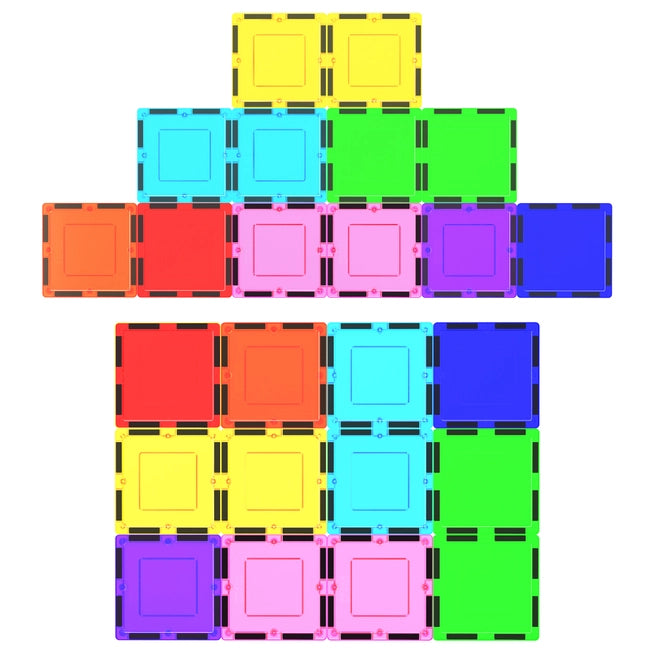 12pc 3D Magnetic Building Tiles - Square