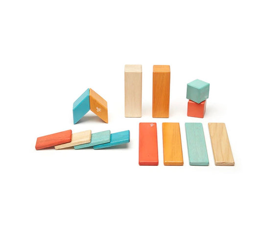 14 Piece Magnetic Wooden Block Set (Sunset)