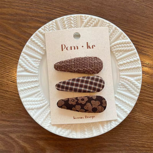 Baby Hair Clip Set - Brown