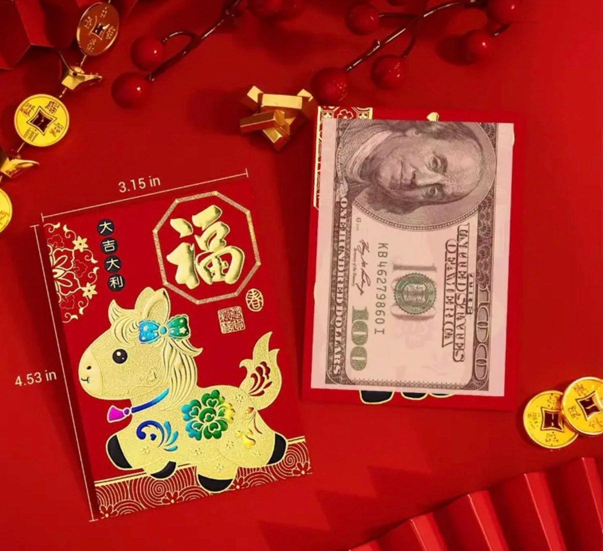 Red Horse Money Envelope (6pcs)