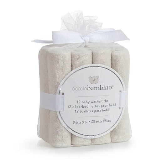 12 Pack Cotton Washcloths - Beige