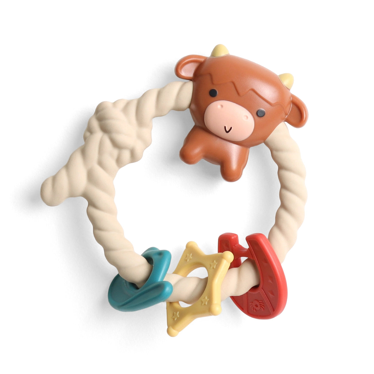 Ritzy Rattle™ Silicone Teether Rattles - Highland Cow
