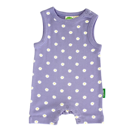 Organic Tank Romper - Lilac Daisies