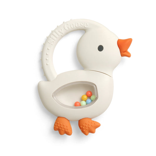 Bitzy Shake™ - Silicone Teether with Rattle Goose