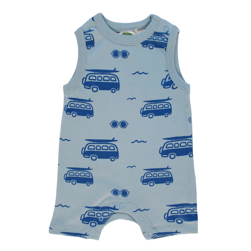 Organic Tank Romper - Surf