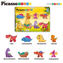 Load image into Gallery viewer, 8pc Magnet Tiles Building Blocks Dinosaur Action Figures
