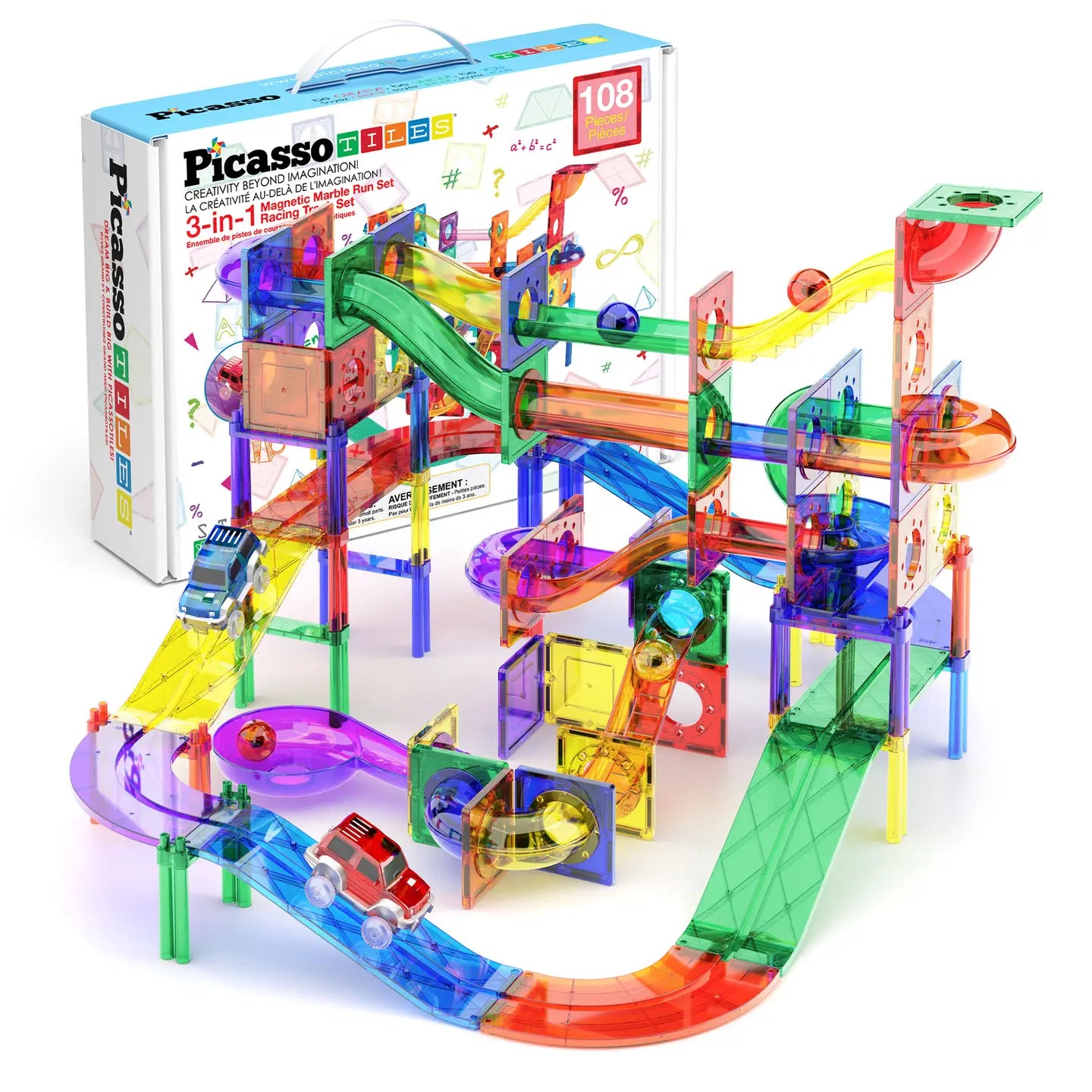 108pc Magnetic Marble Run & Racing Track Set