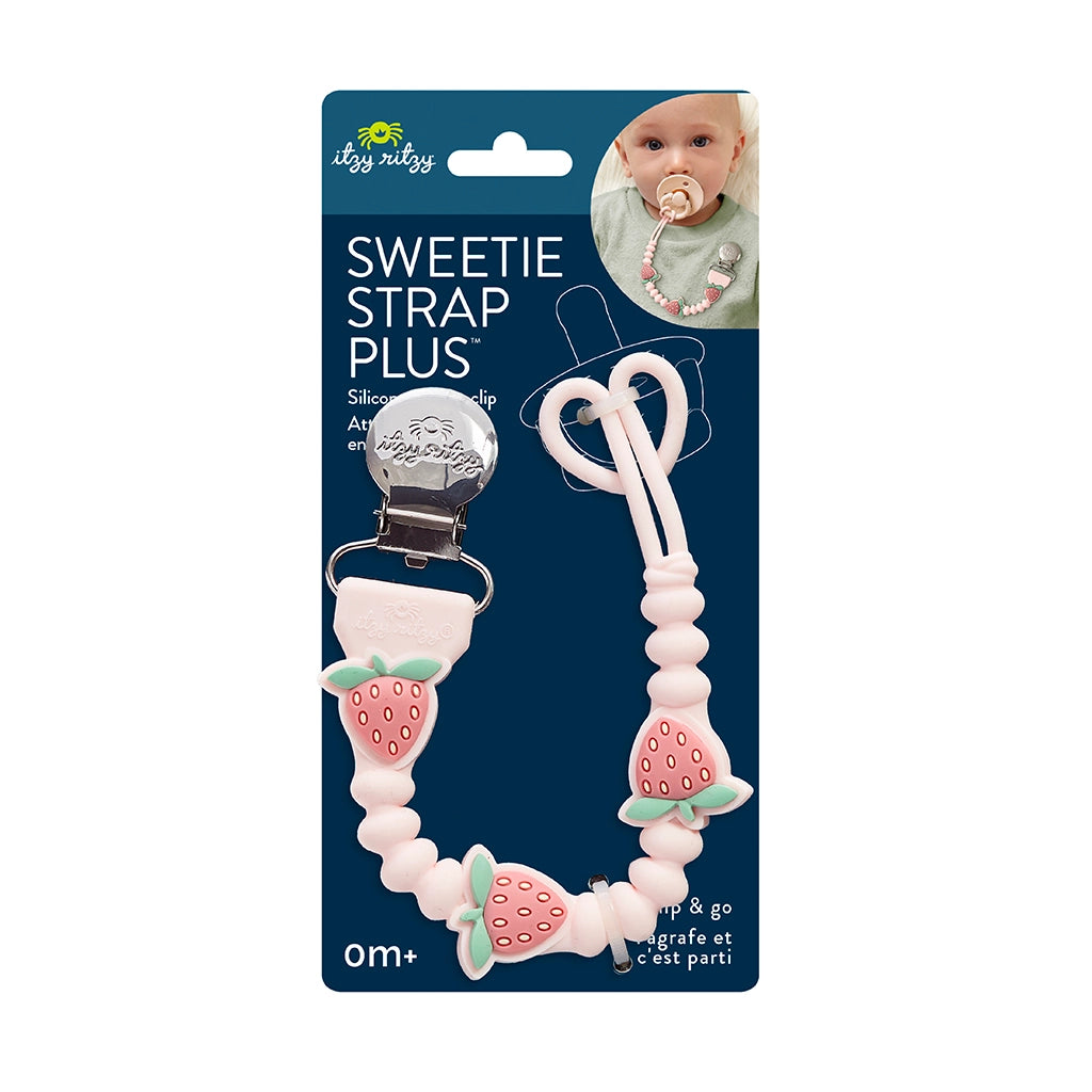 Beaded Paci Strap Strawberry