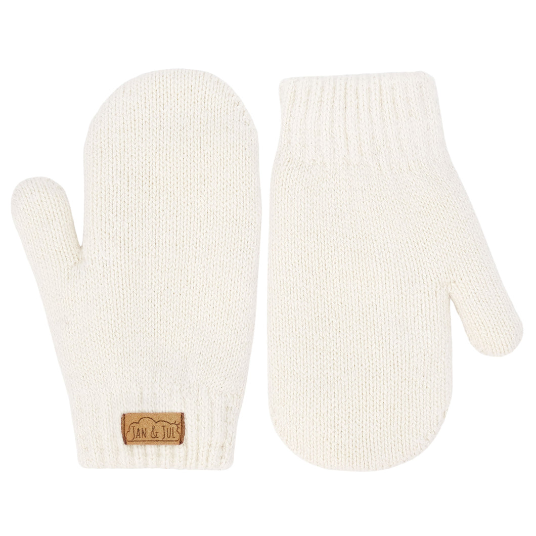 Vanilla Cream | Kids Knit Mittens
