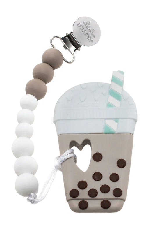 Pacifier Clip Teether Set - Bubble Tea