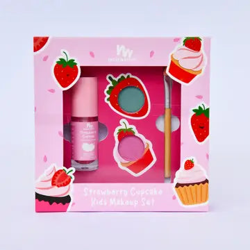 Strawberry Cupcake Natural Makeup Gift Set for Kids