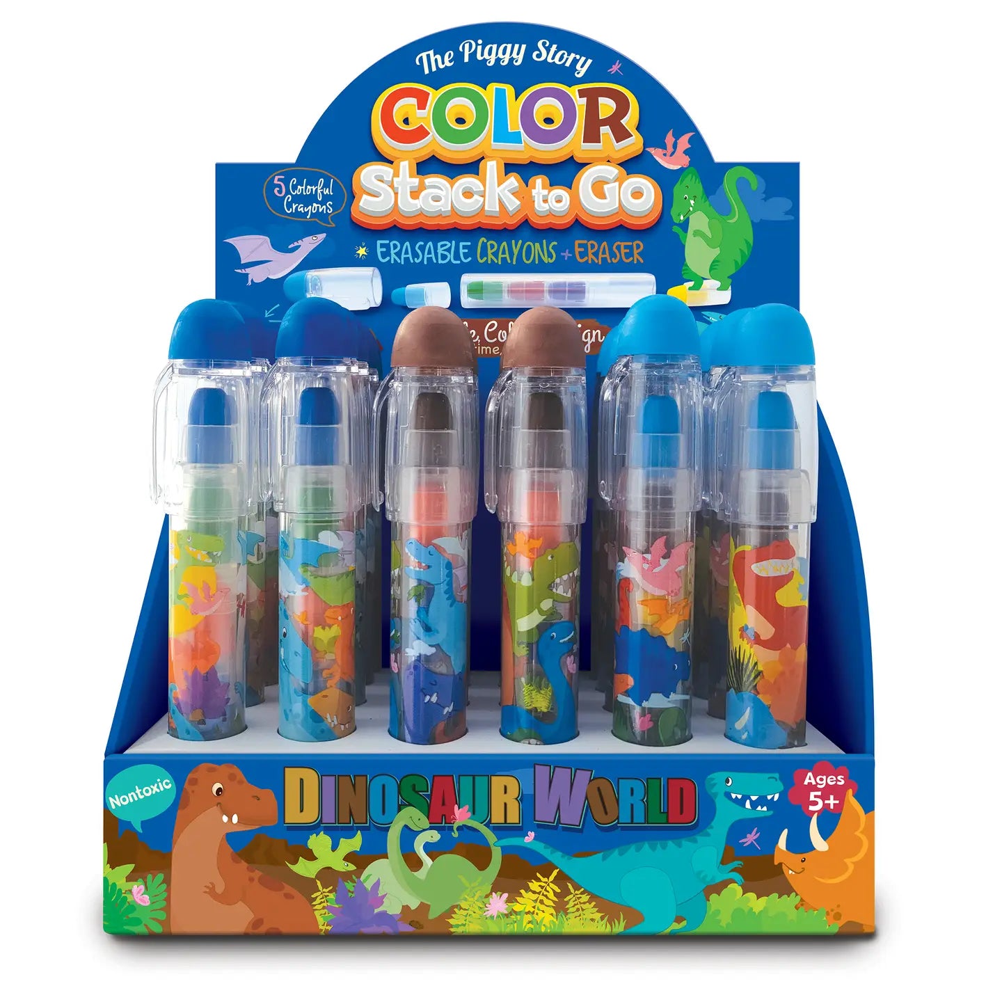 Color Stack To Go Erasable Crayons- Dinosaur World
