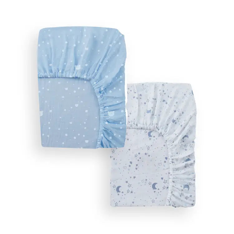 Flannel Crib Sheet (2pack) - Blue Moon