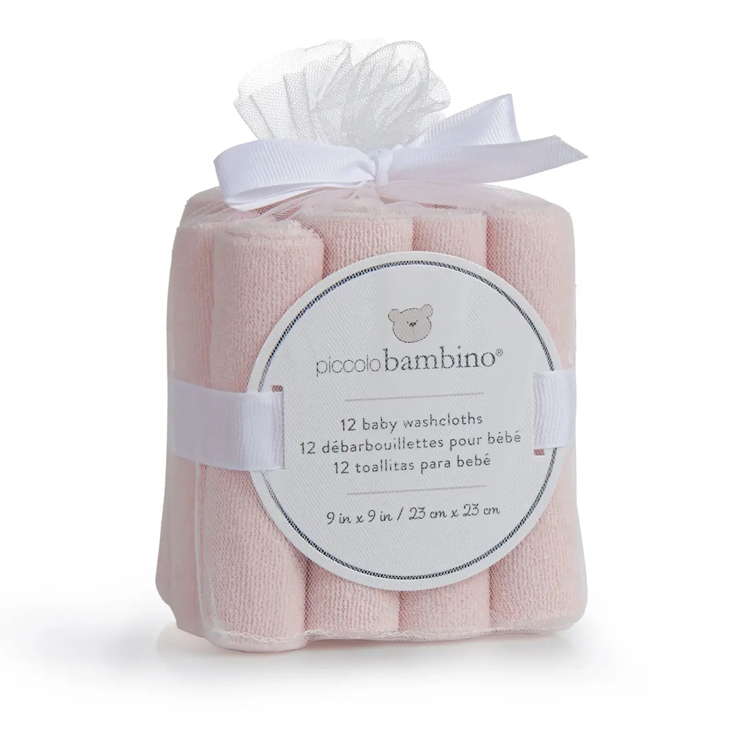 12 Pack Cotton Washcloths - Pink