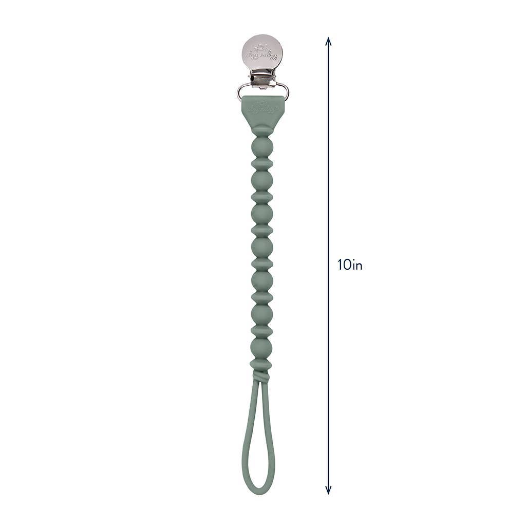 Sweetie Strap™ Silicone One-Piece Pacifier Clips: Blue Beaded