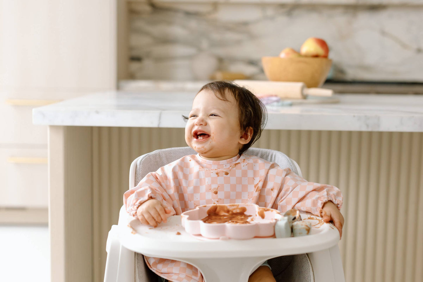 Long Sleeve Waterproof Bib: Hedgehogs